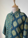 Ajrakh Kaftan Style Cotton Dress GREEN