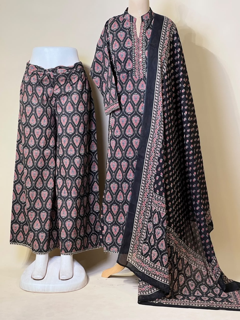 Soft Cotton Kurti Sets 5043 BLACK