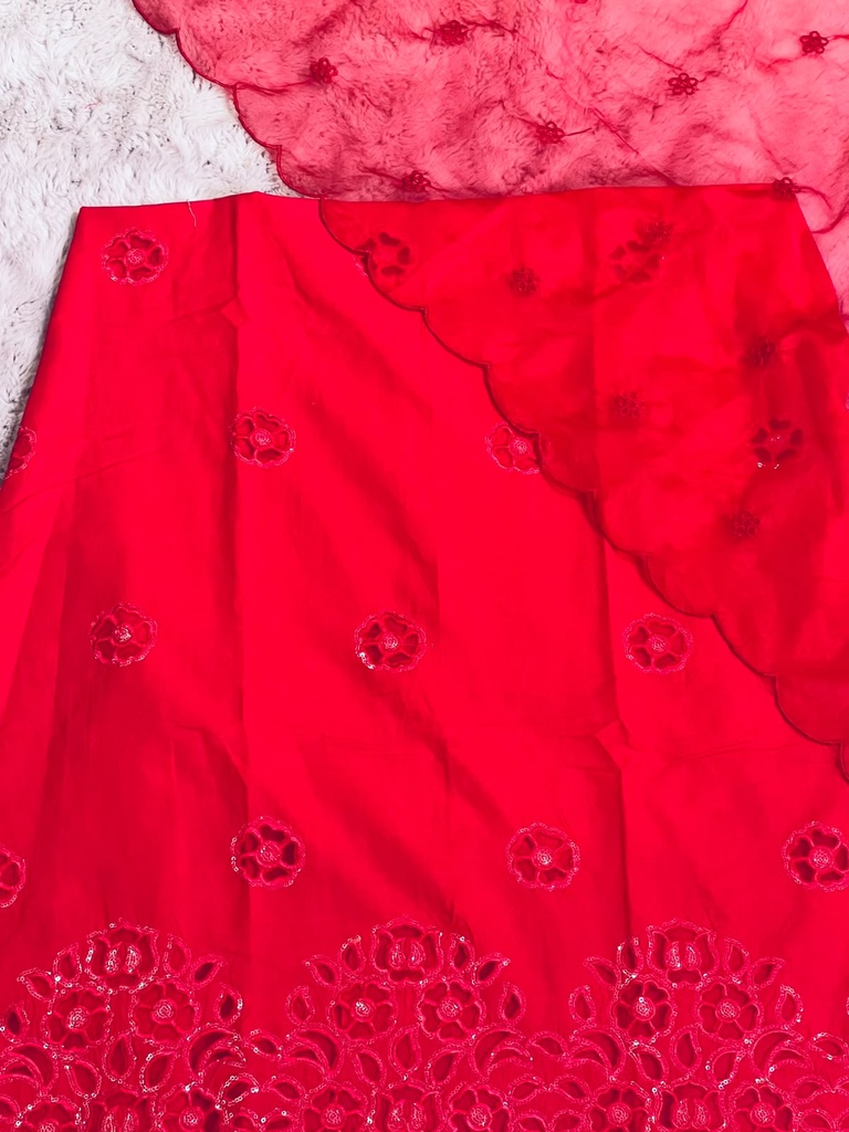 Premium Cotton embroidered Kurti set 5043 PINK