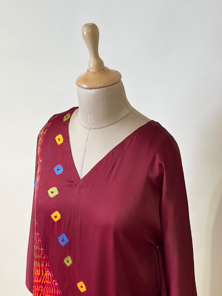 Shibori Modal Kaftans 4803 MAROON
