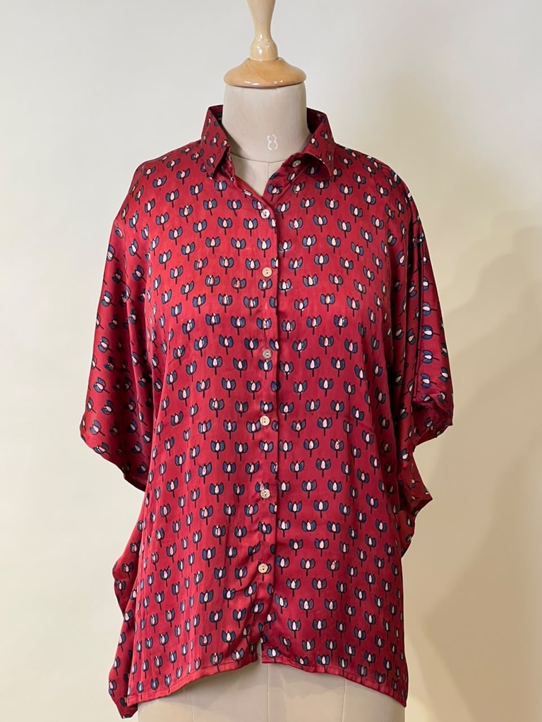 Ajrakh Modal Shirt Kaftans 5015 RED 2