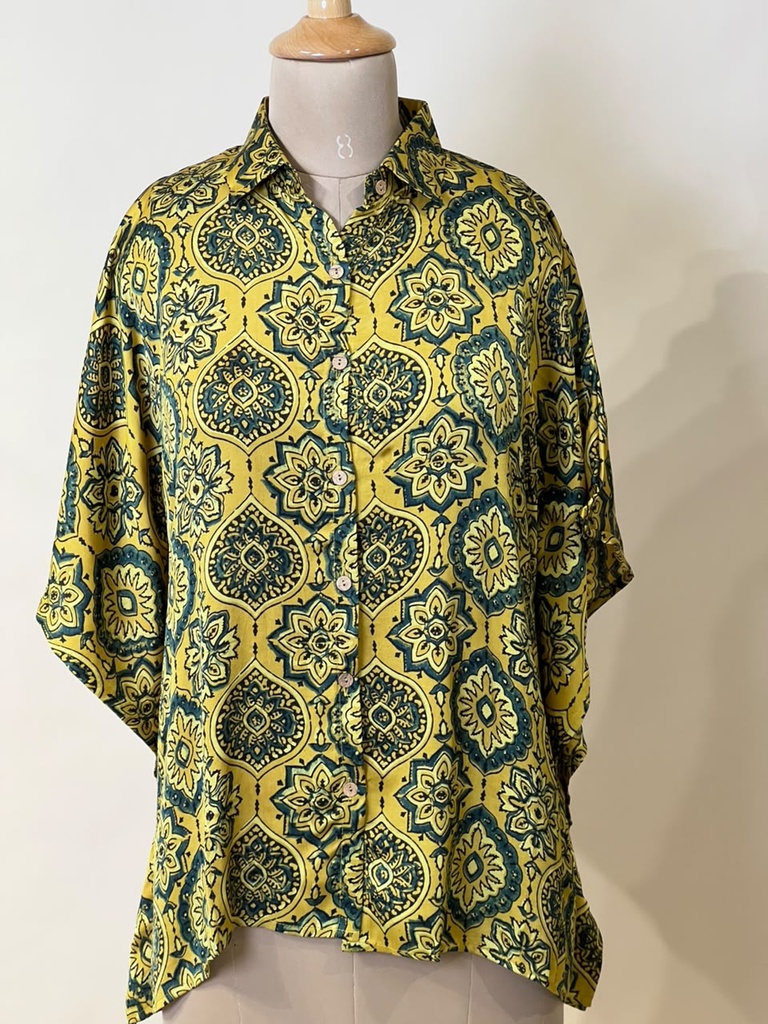 Ajrakh Modal Shirt Kaftans 5015 YELLOW 1