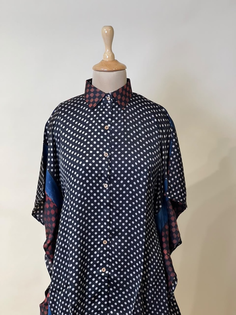 Ajrakh Modal Shirt Kaftans 5015 BLACK 1