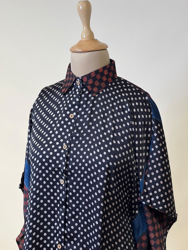 Ajrakh Modal Shirt Kaftans 5015 BLACK 1