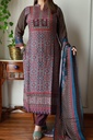 Ajrakh Muslin Kurti Set 5026