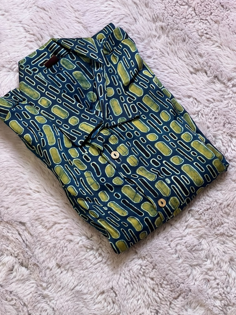 Ajrakh Modal Mens Shirt 5049 BLUE 3