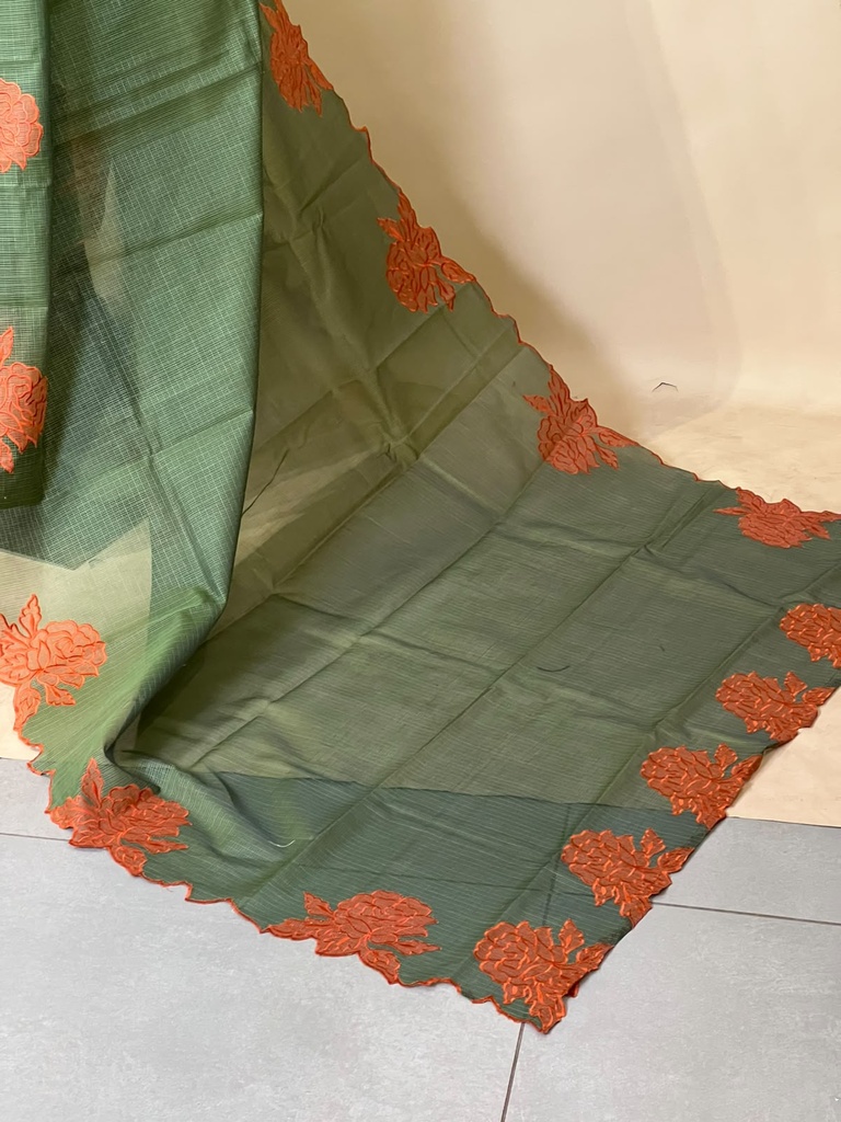 Applique work Kota Silk Sarees 5012