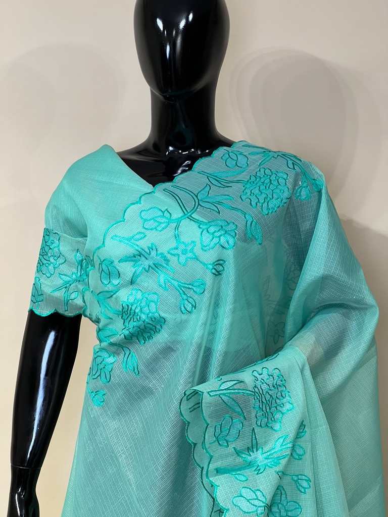 Applique work Kota Silk Sarees 5012