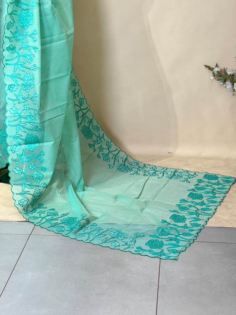 Applique work Kota Silk Sarees 5012