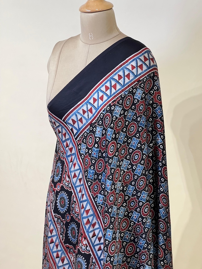 Ajrakh Modal Dupatta 5072 BLACK 2
