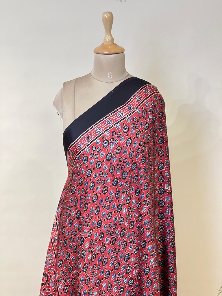 Ajrakh Modal Dupatta 5072 RED 6