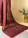 Ajrakh Maheshwari Silk Sarees 5028 RED 2