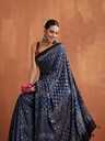 Ajrakh Mirror Saree 5036