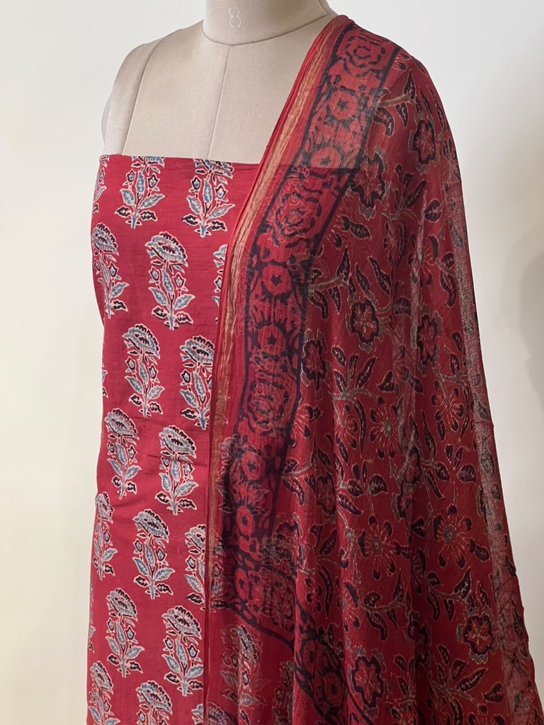 Kota Dupatta Ajrakh Suit 5025 RED