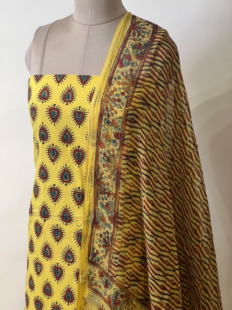 Kota Dupatta Ajrakh Suit 5025 YELLOW 1