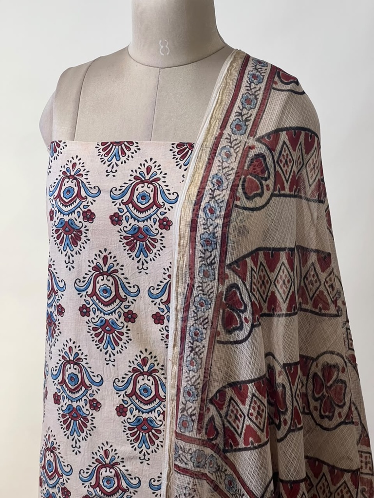 Kota Dupatta Ajrakh Suit 5025 BEIGE