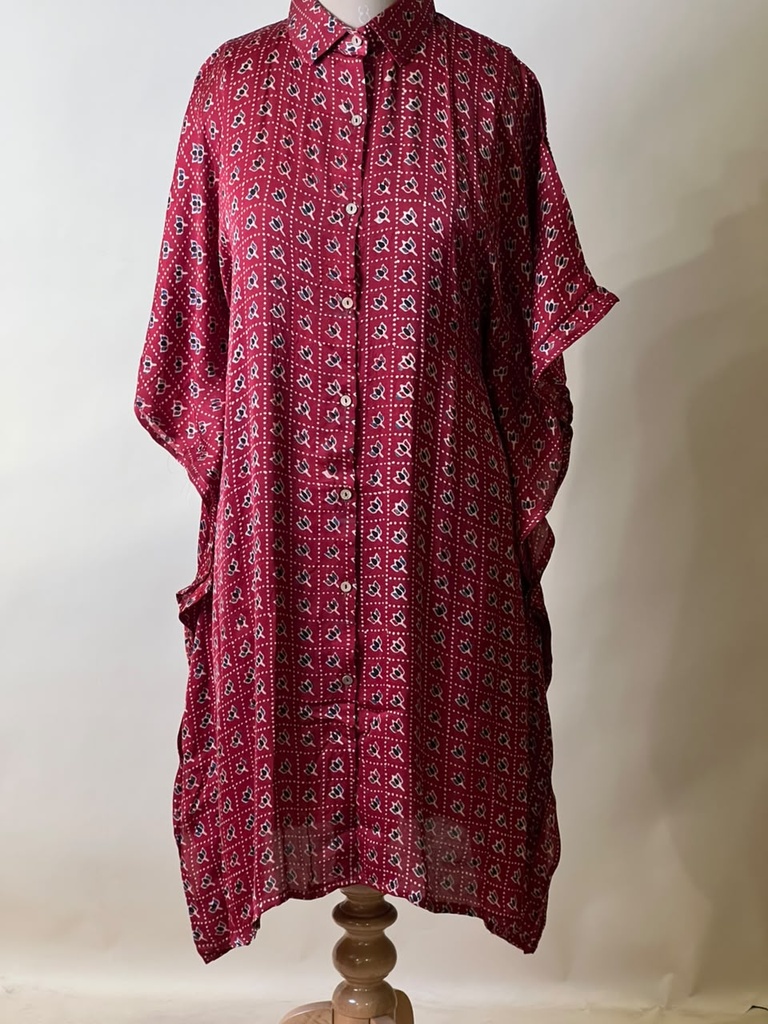 Ajrakh Modal Shirt Kaftans 5015 RED 7