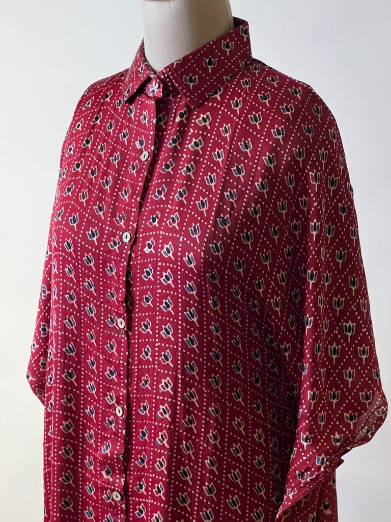 Ajrakh Modal Shirt Kaftans 5015 RED 7