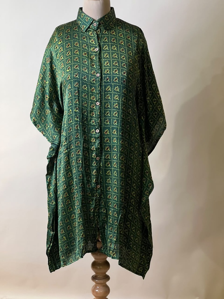 Ajrakh Modal Shirt Kaftans 5015 GREEN