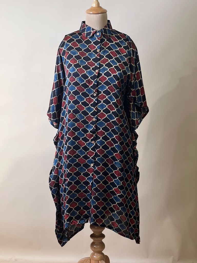 Ajrakh Modal Shirt Kaftans 5015 BLUE 1