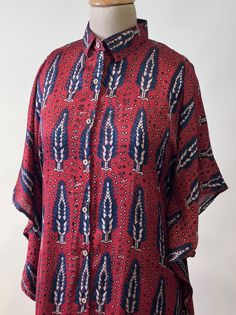 Ajrakh Modal Shirt Kaftans 5015 RED 6
