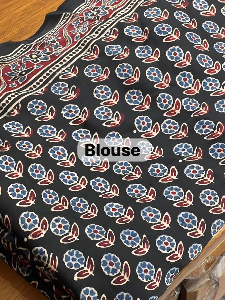Handwork Ajrakh Modal Silk Sarees 5036