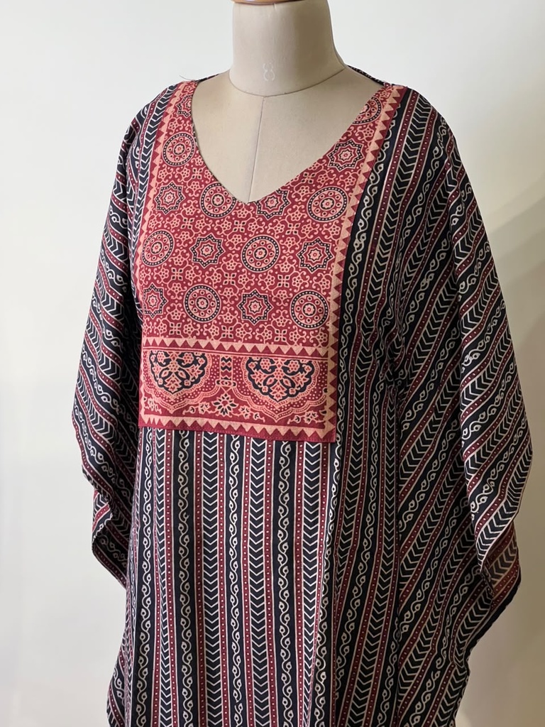Ajrakh Cotton Kaftans 4802 BLACK 3
