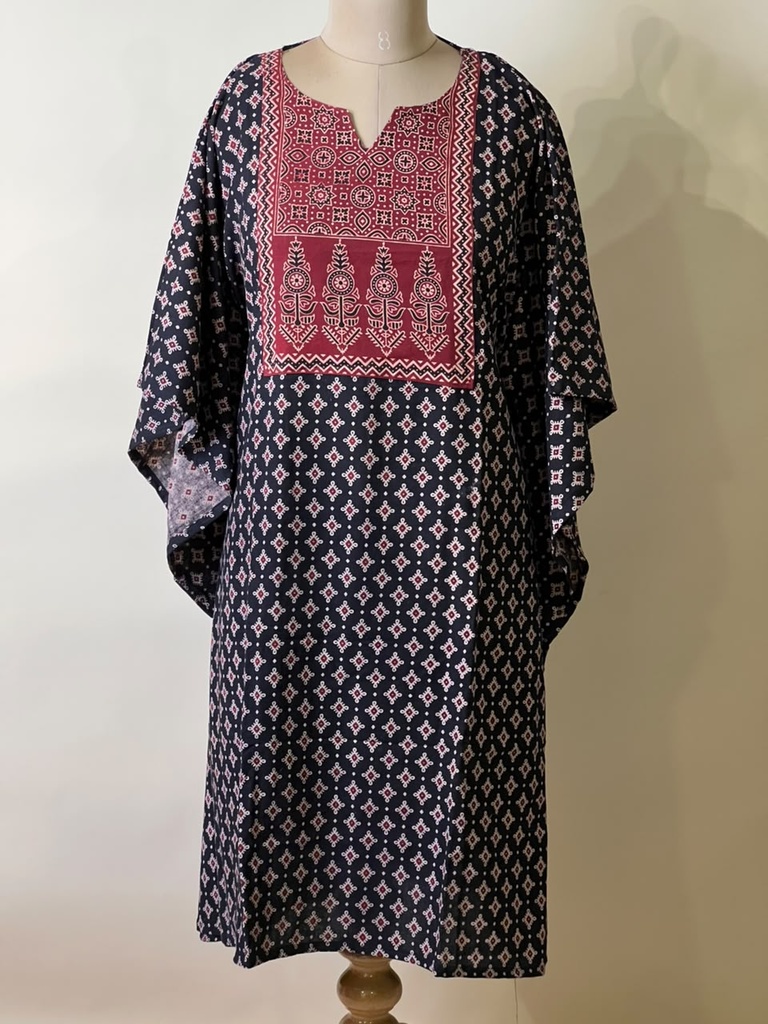 Ajrakh Cotton Kaftans 4802 BLACK 7