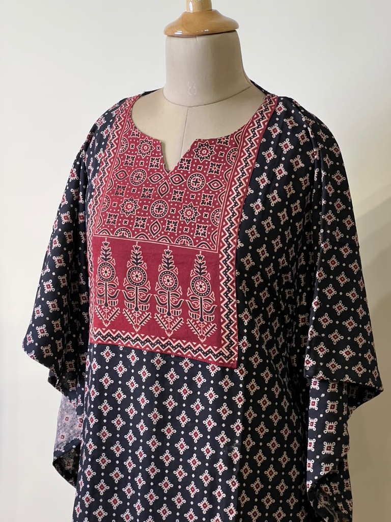 Ajrakh Cotton Kaftans 4802 BLACK 7
