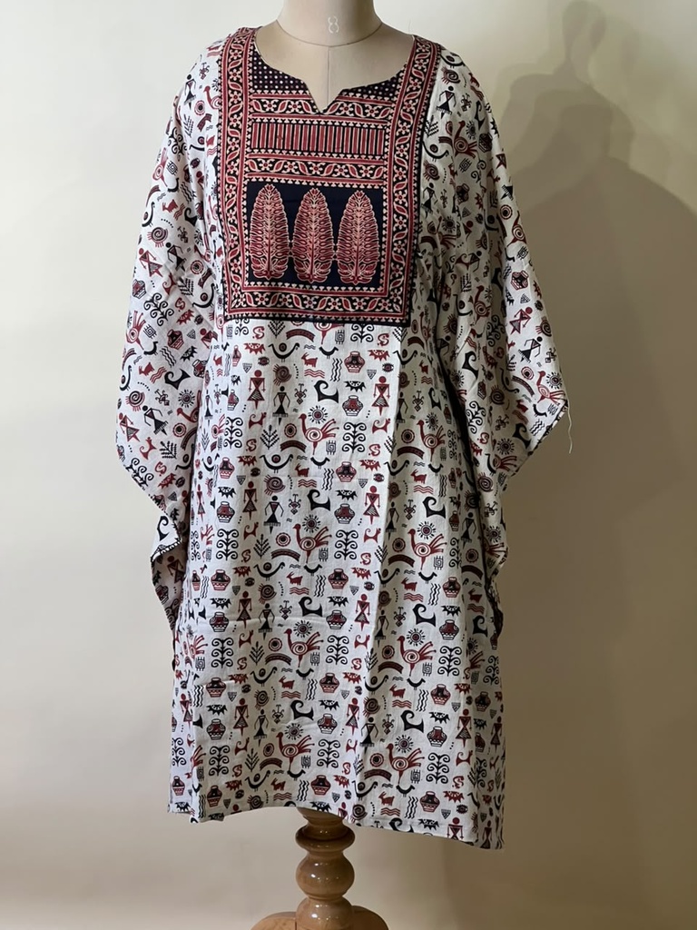 Ajrakh Cotton Kaftans 4802 IVORY 1