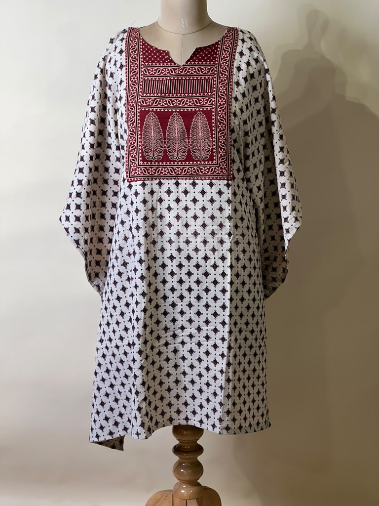 Ajrakh Cotton Kaftans 4802 IVORY 2
