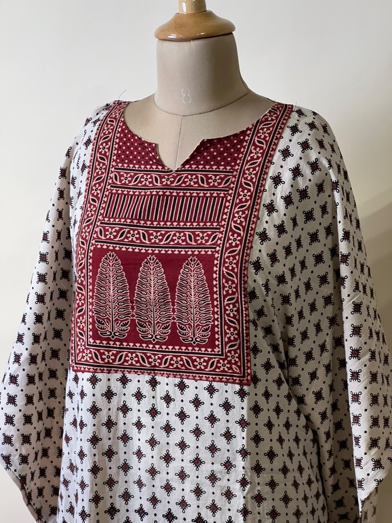 Ajrakh Cotton Kaftans 4802 IVORY 2