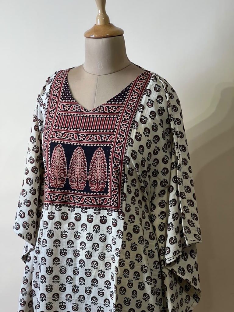 Ajrakh Cotton Kaftans 4802 IVORY 4