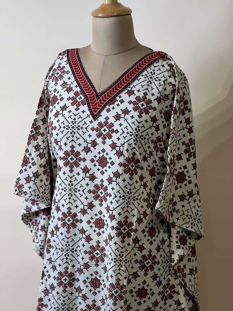 Ajrakh Cotton Kaftans 4802 IVORY 6