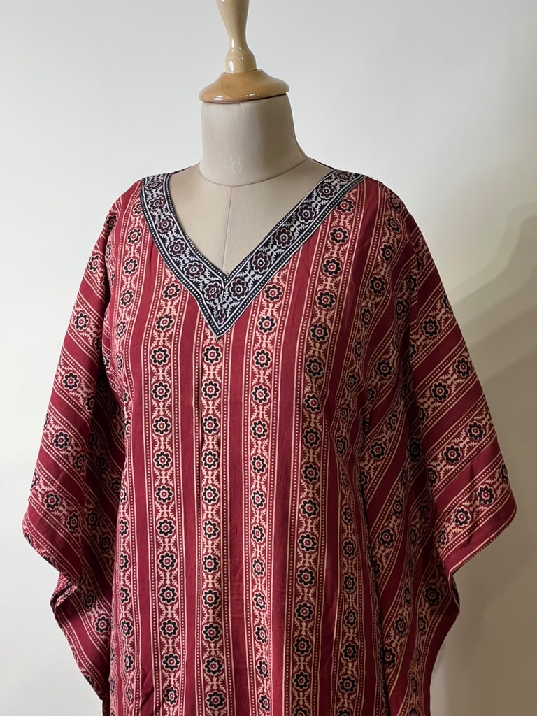 Ajrakh Cotton Kaftans 4802 RED 1