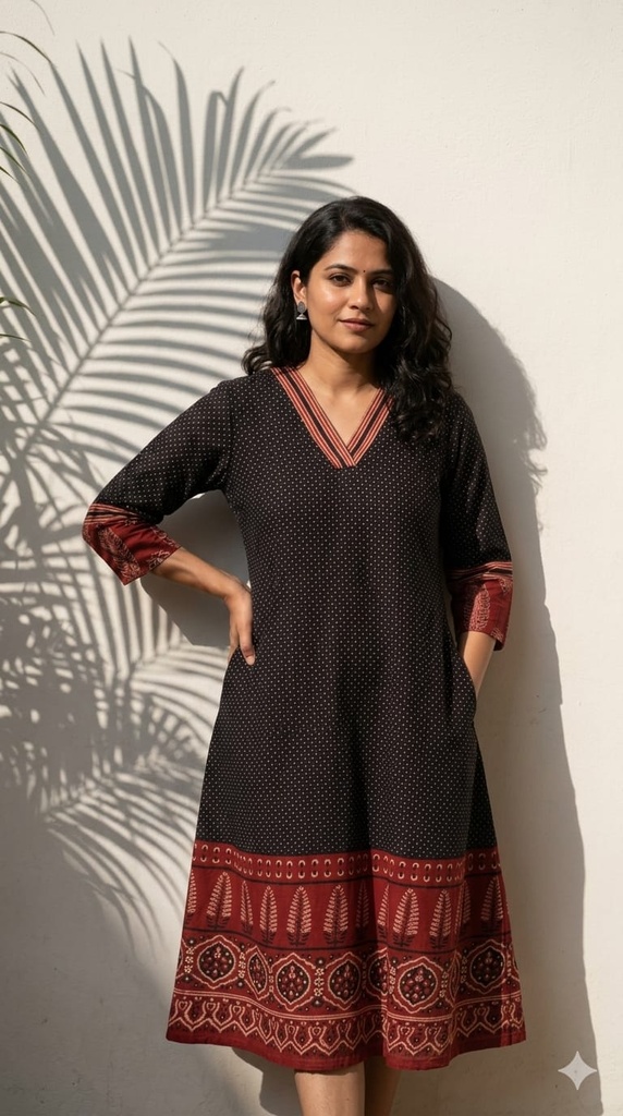 Ajrakh Aline Cotton Kurtis 5029