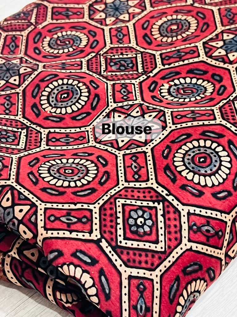 Ajrakh Chanderi Sarees 5014