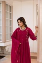 Mul Chanderi kurti sets 4609 MAROON