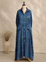 Ajrakh Modal Kaftan Style Dress 4803 BLUE 1