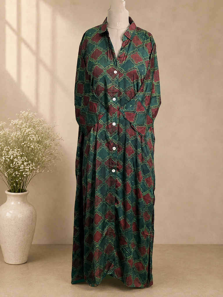 Ajrakh Modal Kaftan Style Dress 4803