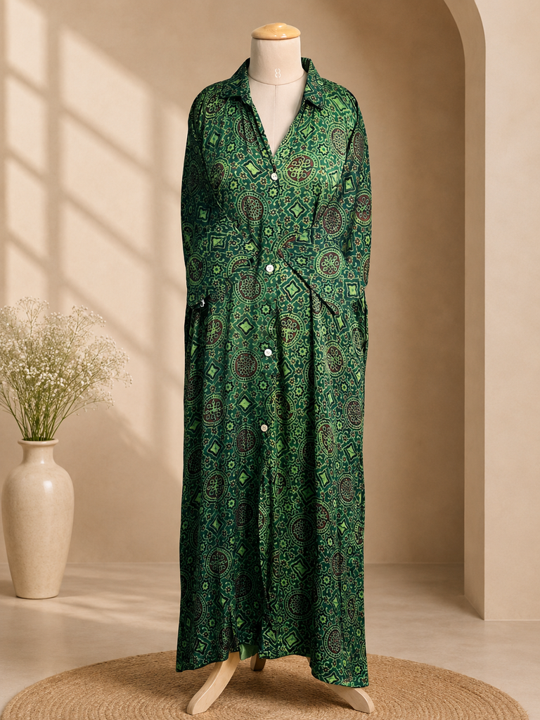 Ajrakh Modal Kaftan Style Dress 4803