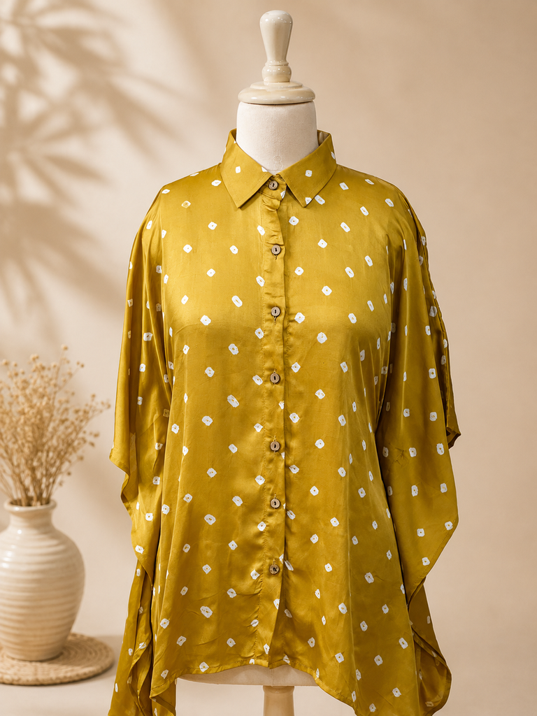 Bandhani Modal Shirt Kaftans 5015 YELLOW