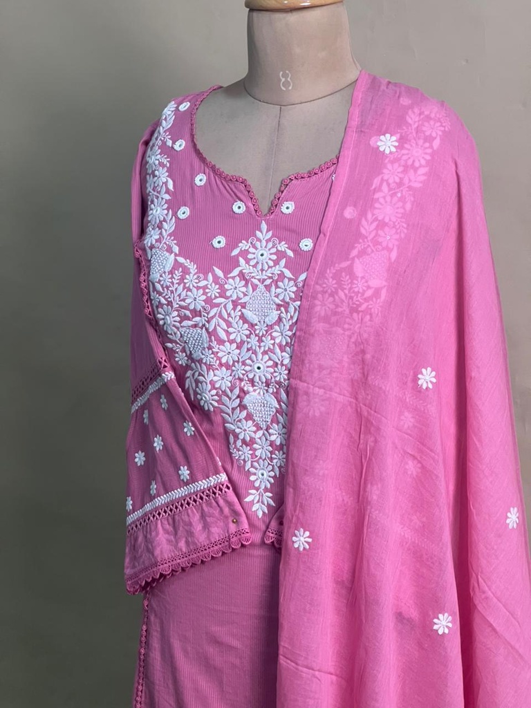 Premium embroidered Kurti Sets 5043 PINK