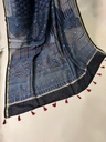 Ajrakh Chanderi Silk Sarees 5028 BLUE 3