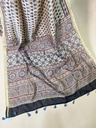 Ajrakh Chanderi Silk Sarees 5028 IVORY 2