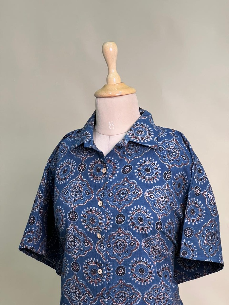 Ajrakh Cotton Shirt Kaftan 4802