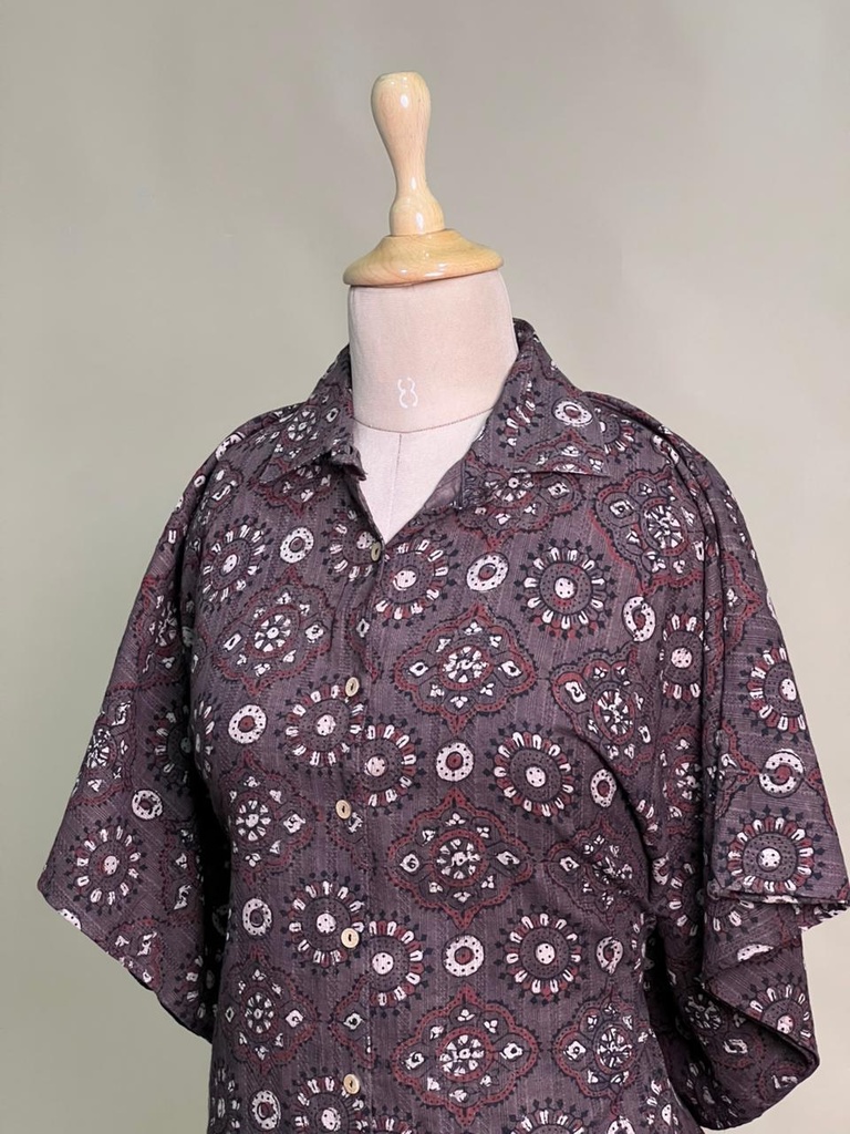 Ajrakh Cotton Shirt Kaftan 4802