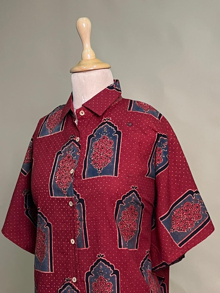 Ajrakh Cotton Shirt Kaftan 4802