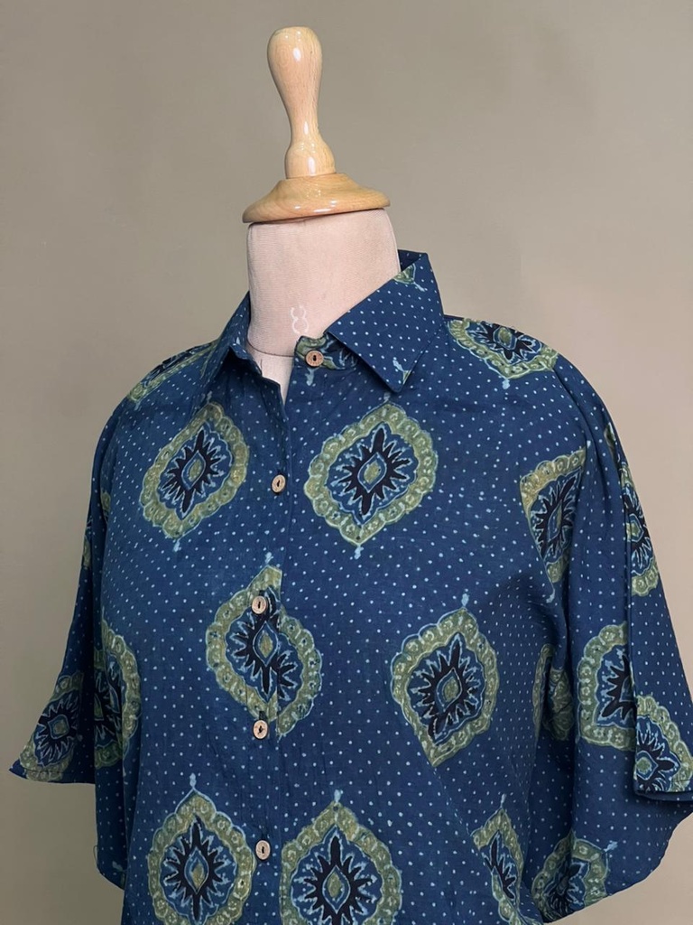 Ajrakh Cotton Shirt Kaftan 4802