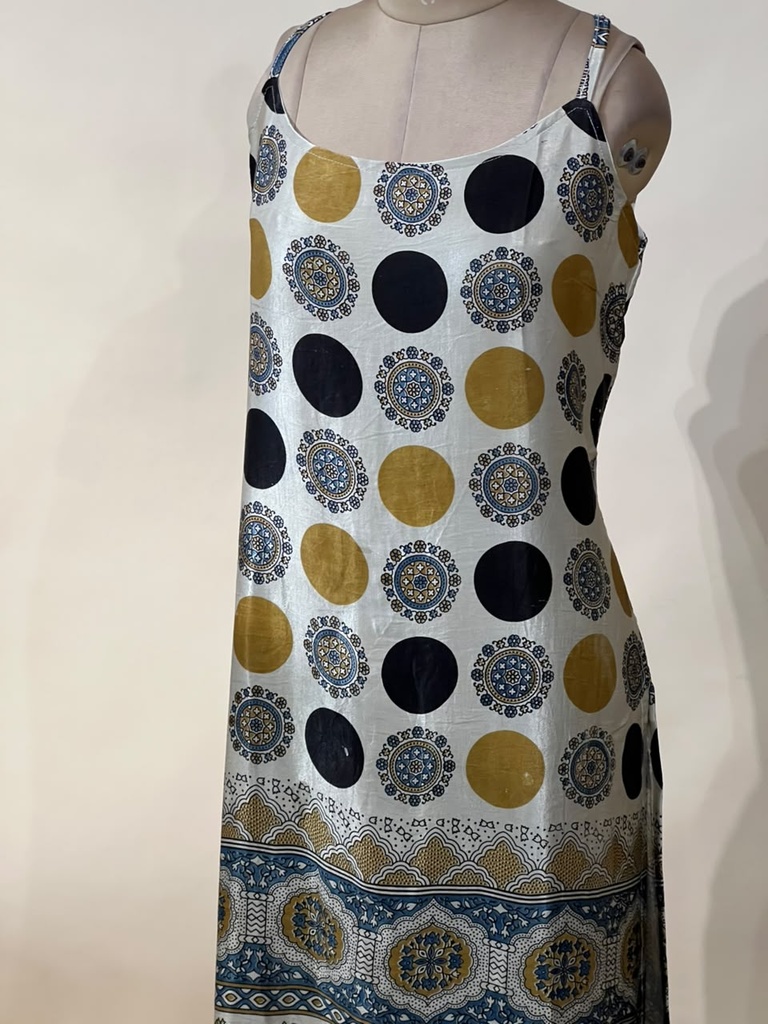 Ajrakh Mashru Silk Kurtis 5016 IVORY 1